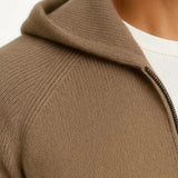 Sterling Row | Merino Wool Hooded Knit Jacket for Men Refined Winter Comfort