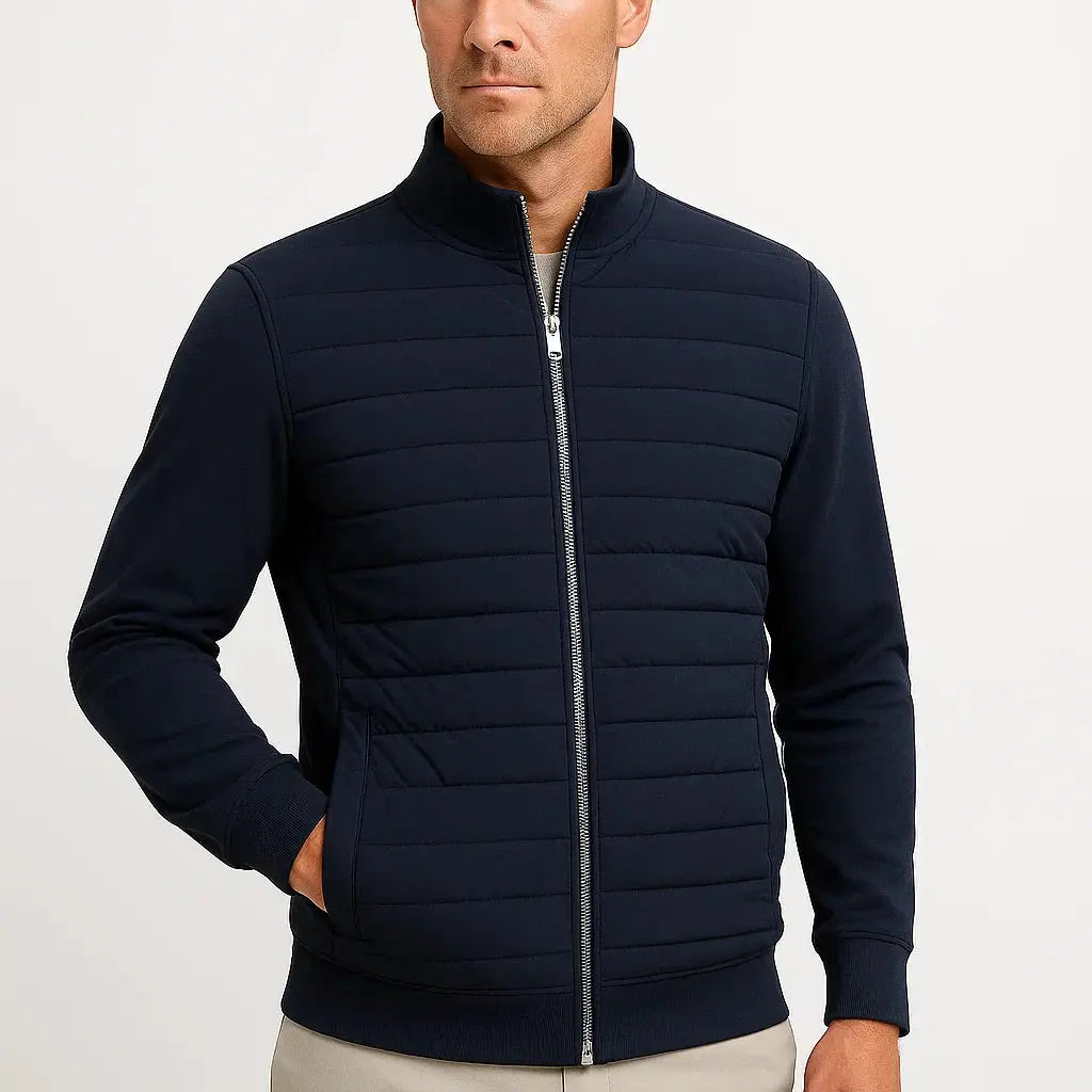 Sterling Row | Men’s Hybrid Quilted Bomber Jacket Smart Casual