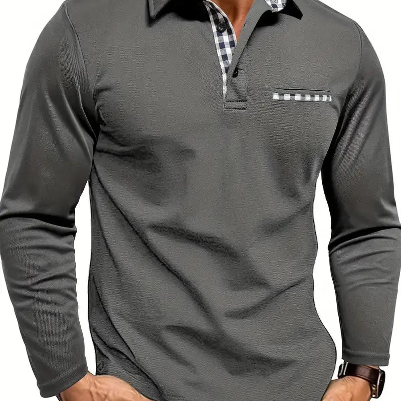 Sterling Row | Long Sleeve Summer Polo Shirt for Men Smart Casual Comfort