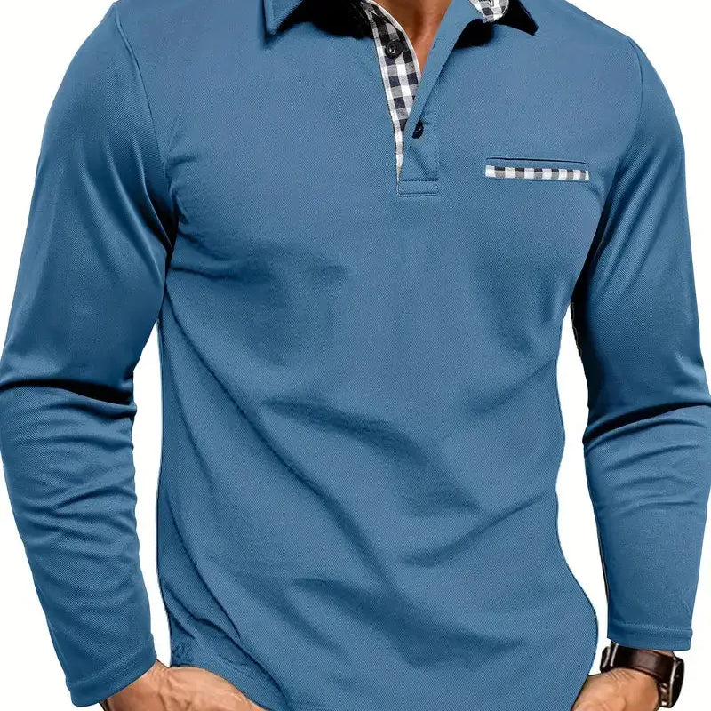 Sterling Row | Long Sleeve Summer Polo Shirt for Men Smart Casual Comfort
