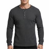 Sterling Row | Men’s Waffle Knit Henley Long Sleeve