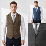 Sterling Row | Men’s Herringbone Tailored Waistcoat