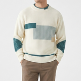 Sterling Row | Men’s Patchwork Knit Crewneck Sweater