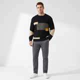 Sterling Row | Men’s Patchwork Knit Crewneck Sweater