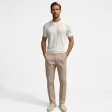 Sterling Row | Ribbed Short Sleeve Shirt for Men Smart Casual Comfort