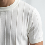 Sterling Row | Ribbed Short Sleeve Shirt for Men Smart Casual Comfort