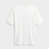 Sterling Row | Ribbed Short Sleeve Shirt for Men Smart Casual Comfort