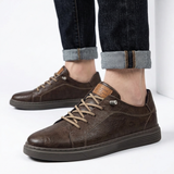 Sterling Row | Classic Comfort Faux Leather Sneakers for Men Everyday Casual Style