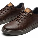 Sterling Row | Classic Comfort Faux Leather Sneakers for Men Everyday Casual Style