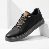 Sterling Row | Classic Comfort Faux Leather Sneakers for Men Everyday Casual Style