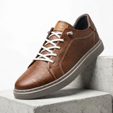 Sterling Row | Classic Comfort Faux Leather Sneakers for Men Everyday Casual Style