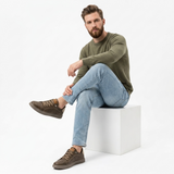 Sterling Row | Classic Comfort Faux Leather Sneakers for Men Everyday Casual Style