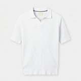Sterling Row | Ribbed Knit Polo Shirt for Men Smart Casual Comfort