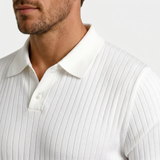 Sterling Row | Ribbed Knit Polo Shirt for Men Smart Casual Comfort