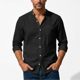 Sterling Row | Men’s Mandarin Collar Linen Shirt