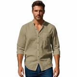 Sterling Row | Men’s Mandarin Collar Linen Shirt
