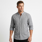 Sterling Row | Men’s Mandarin Collar Linen Shirt