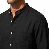 Sterling Row | Men’s Mandarin Collar Linen Shirt