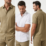 Sterling Row | Men’s Textured Cotton Linen Summer Shirt