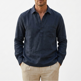Sterling Row | Relaxed Fit Cotton Linen Popover Shirt