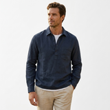 Sterling Row | Relaxed Fit Cotton Linen Popover Shirt