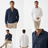 Sterling Row | Relaxed Fit Cotton Linen Popover Shirt