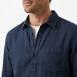 Sterling Row | Relaxed Fit Cotton Linen Popover Shirt