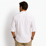 Sterling Row | Men’s Relaxed Fit Linen Popover Shirt Stand Collar