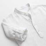 Sterling Row | Men’s Relaxed Fit Linen Popover Shirt Stand Collar