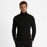 Sterling Row | Men’s Cable Knit Turtleneck Sweater Slim Fit Luxury