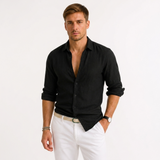 Sterling Row | Men’s Premium Linen Summer Shirt Long Sleeve Smart Casual