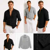Sterling Row | Men’s Premium Linen Summer Shirt Long Sleeve Smart Casual