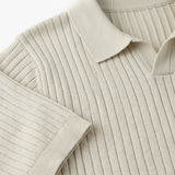 Sterling Row | Men’s Ribbed Knit Polo Shirt Short Sleeve Quiet Luxury
