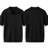 Sterling Row | Men’s Ribbed Knit Polo Shirt Short Sleeve Quiet Luxury