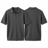 Sterling Row | Men’s Ribbed Knit Polo Shirt Short Sleeve Quiet Luxury