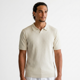 Sterling Row | Men’s Ribbed Knit Polo Shirt Short Sleeve Quiet Luxury