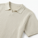 Sterling Row | Men’s Ribbed Knit Polo Shirt Short Sleeve Quiet Luxury