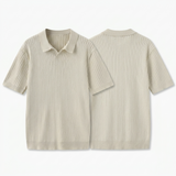 Sterling Row | Men’s Ribbed Knit Polo Shirt Short Sleeve Quiet Luxury