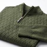 Sterling Row | Men’s Textured Quarter Zip Knit Sweater Smart Casual