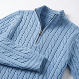 Sterling Row | Men’s Jacquard Half Zip Sweater Old Money Knitwear