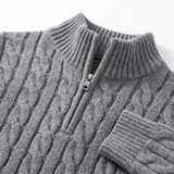 Sterling Row | Men’s Jacquard Half Zip Sweater Old Money Knitwear