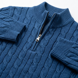 Sterling Row | Men’s Jacquard Half Zip Sweater Old Money Knitwear