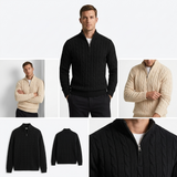 Sterling Row | Men’s Jacquard Half Zip Sweater Old Money Knitwear