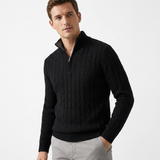 Sterling Row | Men’s Jacquard Half Zip Sweater Old Money Knitwear