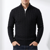 Sterling Row | Men’s Jacquard Half Zip Sweater Old Money Knitwear