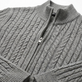Sterling Row | Men’s Ribbed Zip Cardigan Sweater Luxury Knitwear