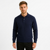 Sterling Row | Men’s Knit Polo Sweater Long Sleeve Smart Casual