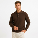 Sterling Row | Men’s Knit Polo Sweater Long Sleeve Smart Casual
