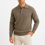 Sterling Row | Men’s Knit Polo Sweater Long Sleeve Smart Casual