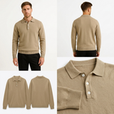 Sterling Row | Men’s Knit Polo Sweater Long Sleeve Smart Casual